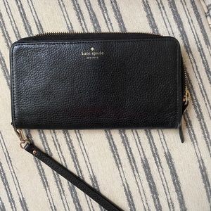 Gently used black leather Kate Spade wallet